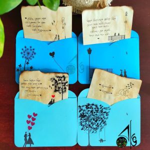 blue envelope chirkutt set for gift